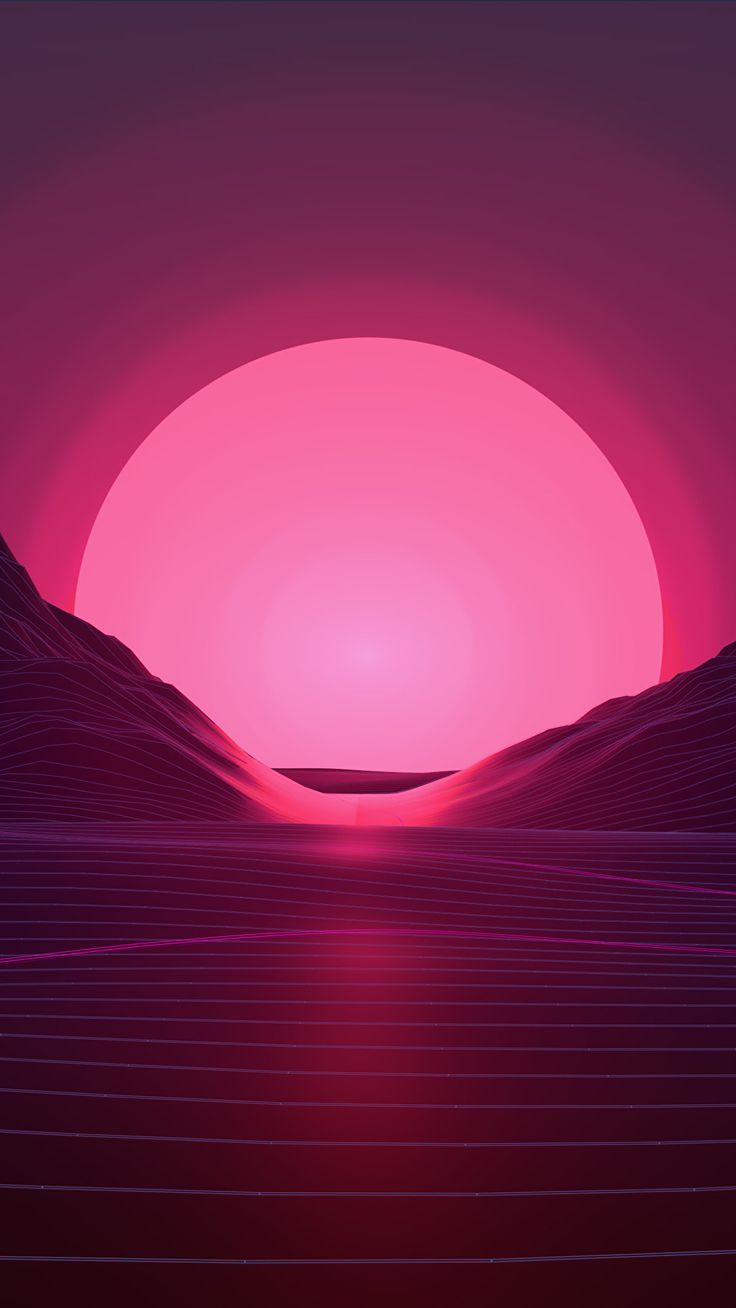 A Glitchy Retro Wave Sunrise Wallpapers