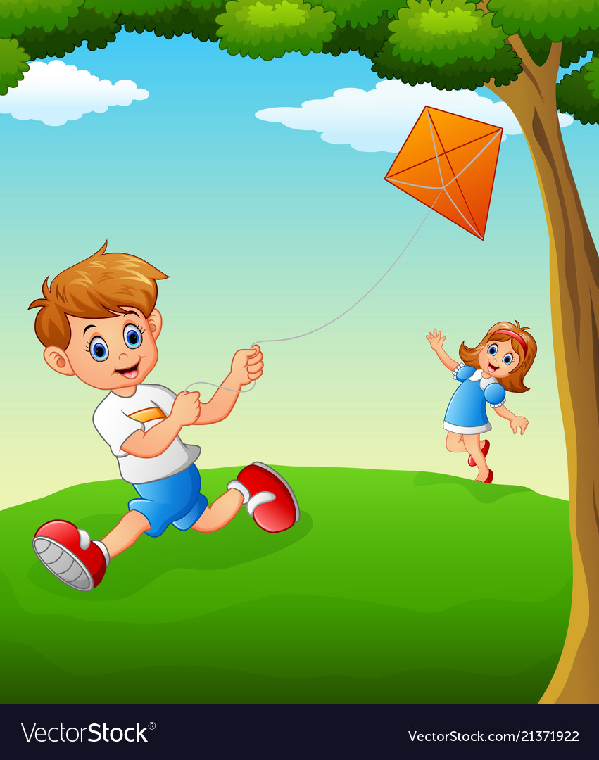 Kid Playing With Kite A Bit Of Happiness Wallpapers