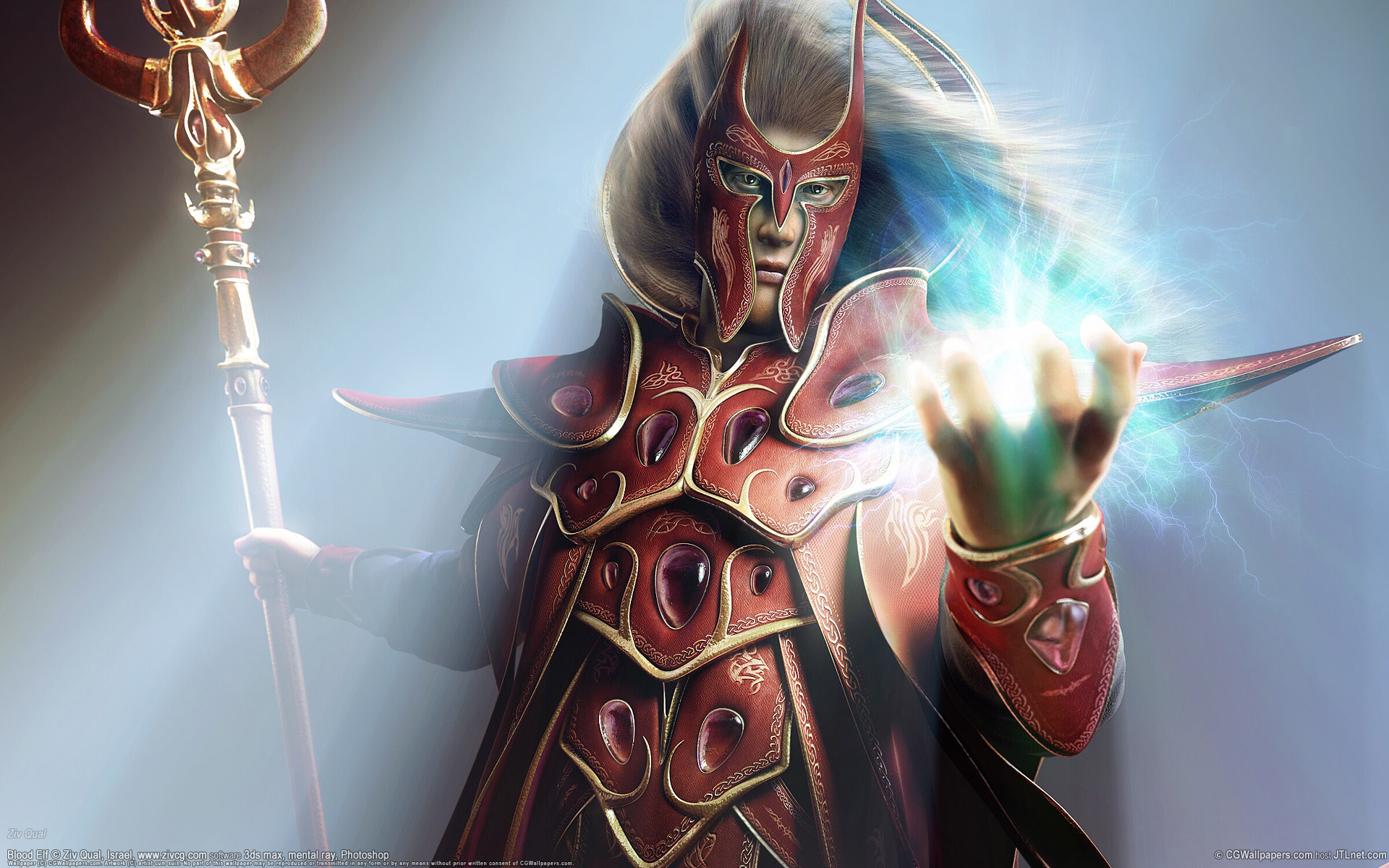 Sorcerer Man Magic In Armour &Amp; Hood
 Wallpapers
