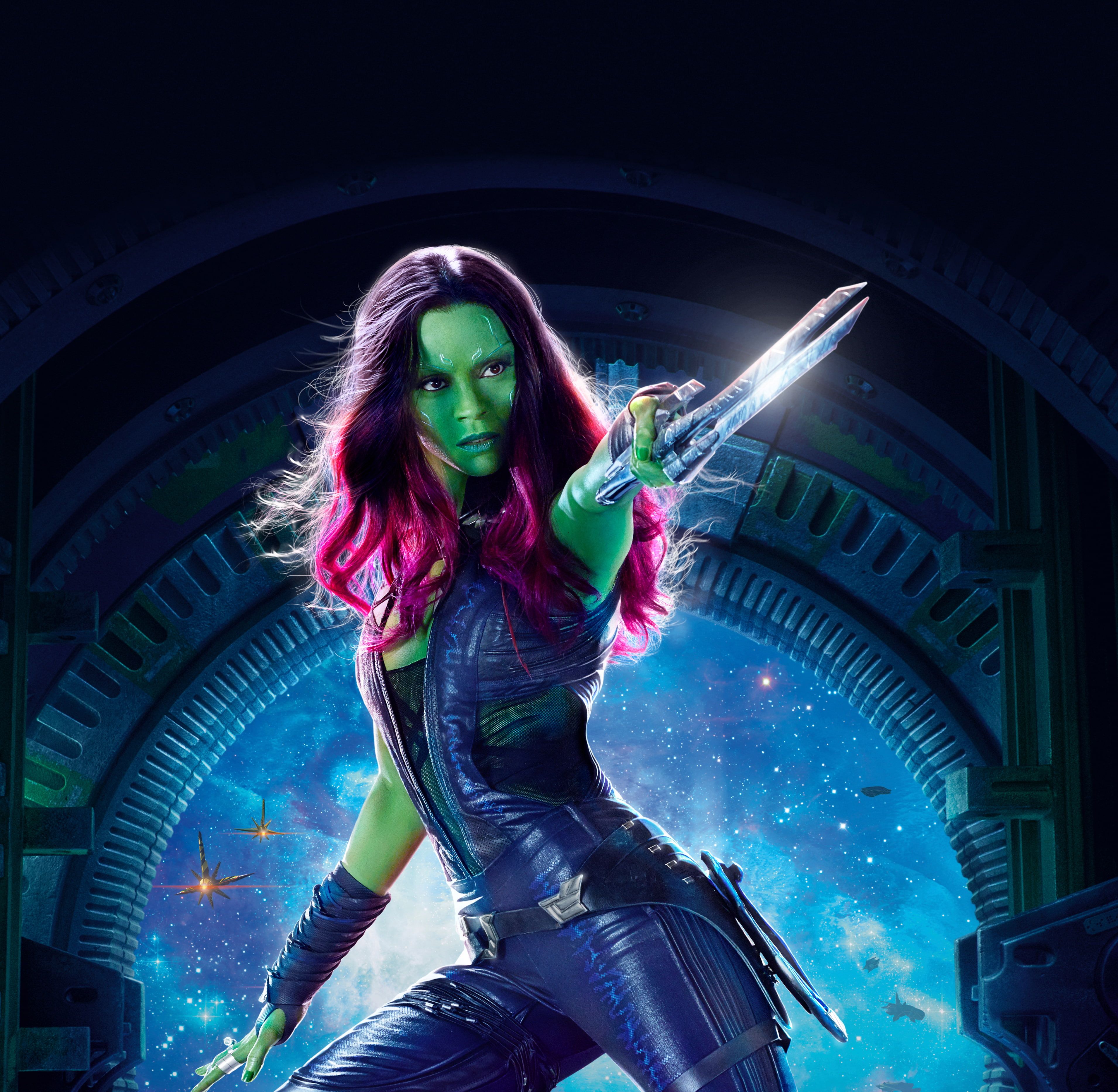 Zoe Saldana As Gamora In Guardians Of Galaxy Vol 2 Wallpapers