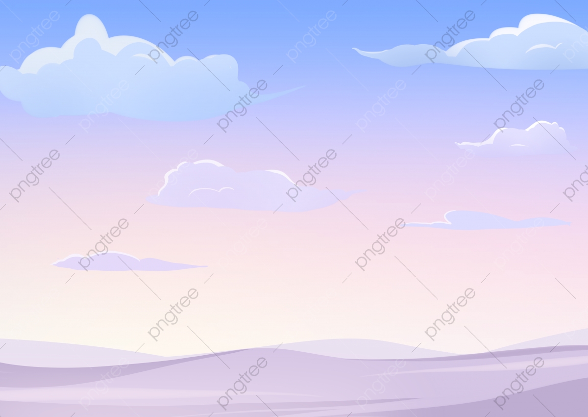 Mountain With Clouds In Background Of Blue And Purple Sky